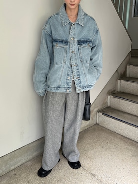 「アイテム（デニムジャケット）」を使った、SELECT MOCA SNAPさん（レディース・158cm）の秋コーディネート