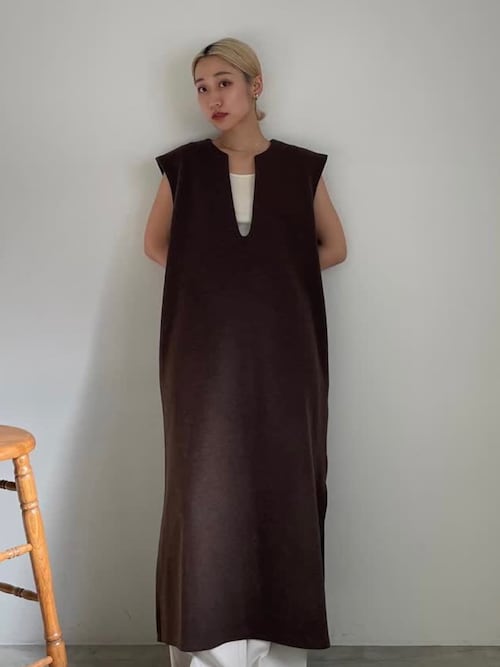 セール】キーネックロングベストワンピース（ワンピース）｜select