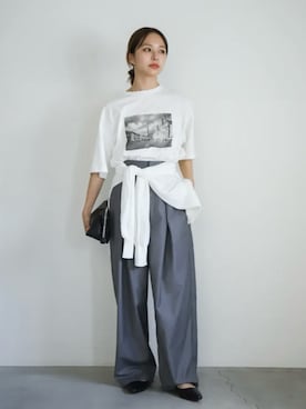 「select MOCA by son（セレクトモカバイソン）のアイテム（Tシャツ/カットソー）」を使った、SELECT MOCA SNAPさん（レディース・162cm）の夏コーディネート