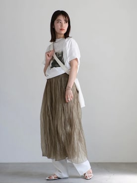 「select MOCA by son（セレクトモカバイソン）のアイテム（Tシャツ/カットソー）」を使った、SELECT MOCA SNAPさん（レディース・162cm）の夏コーディネート