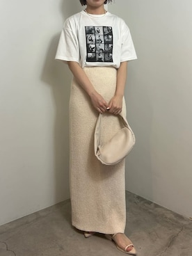 「select MOCA by son（セレクトモカバイソン）のアイテム（Tシャツ/カットソー）」を使った、SELECT MOCA SNAPさん（レディース・162cm）の春コーディネート