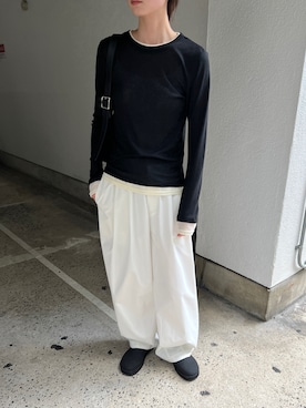 「select MOCA by son（セレクトモカバイソン）のアイテム（その他パンツ）」を使った、SELECT MOCA SNAPさん（レディース・158cm）の秋コーディネート