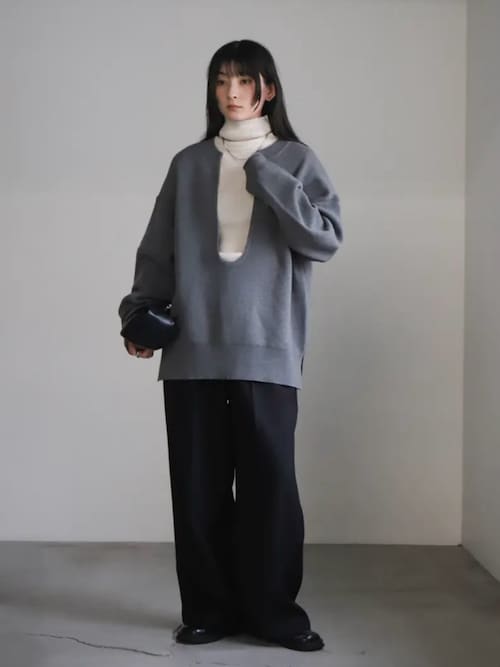 ニット セーター ディープUネックスウェットライクニット レディース ディープUネックスウェットライクニット – SELECT MOCA