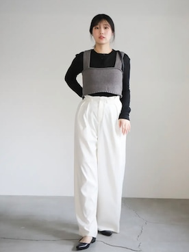 「select MOCA by son（セレクトモカバイソン）のアイテム（ベスト）」を使った、SELECT MOCA SNAPさん（レディース・162cm）の春コーディネート