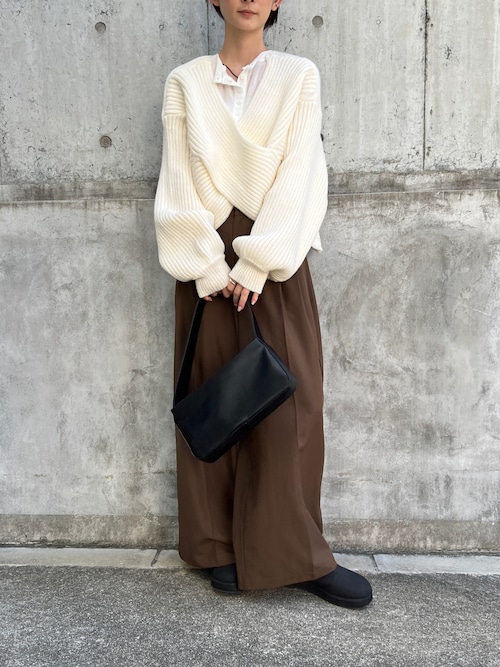 セール】2WAYクロスデザインショートニット（ニット/セーター