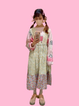 「ネコ」｜「アイテム（スウェット）」を使った、のののさん（レディース・159cm）の冬コーディネート