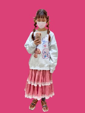 「犬スウェット」｜のののさん（レディース・159cm）の冬コーディネート