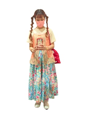 「Grimoire（グリモワール）のアイテム」を使った、のののさん（レディース・159cm）の夏コーディネート