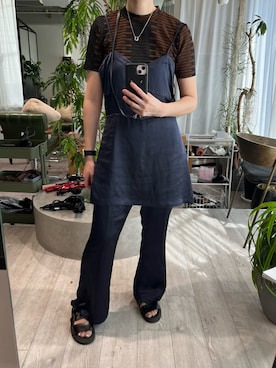 「Solace（ソレイス）のアイテム（オールインワン・サロペット）」を使った、mさん（レディース・160cm）の秋コーディネート