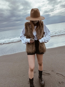 「JUEMI（ジュエミ）のアイテム（パンツ）」を使った、🥥🤍さん（レディース・159cm）の秋コーディネート