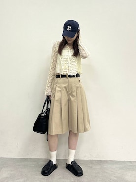 「JEANASIS（ジーナシス）のバイアスパッチワークレースフーディ/660218（パーカー）」を使った、ちゃやかさん（レディース・168cm）の春コーディネート