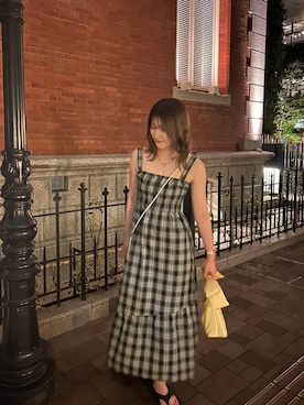 「アイテム（ジャンパースカート）」を使った、ちゃやかさん（レディース・167cm）の夏コーディネート