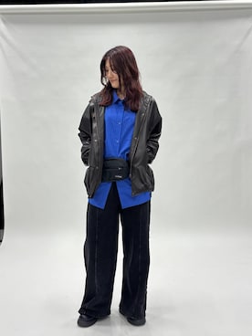 「アイテム（ボディバッグ/ウエストポーチ）」を使った、ちゃやかさん（レディース・168cm）の冬コーディネート