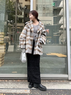 「Kastane」｜「アイテム（その他アウター）」を使った、MihoUesugiさん（レディース・154cm）の冬コーディネート