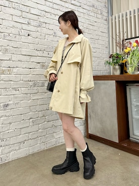 「Kastane（カスタネ）のアイテム（トレンチコート）」を使った、MihoUesugiさん（レディース・154cm）の冬コーディネート