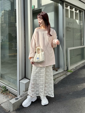 「Kastane」｜「アイテム（スウェット）」を使った、MihoUesugiさん（レディース・154cm）の冬コーディネート