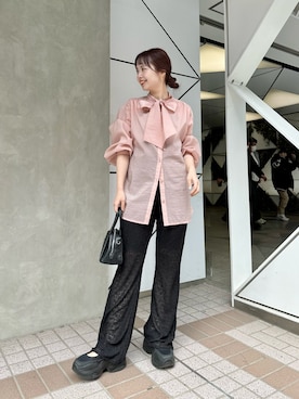 「アイテム（レギンス/スパッツ）」を使った、MihoUesugiさん（レディース・154cm）の春コーディネート