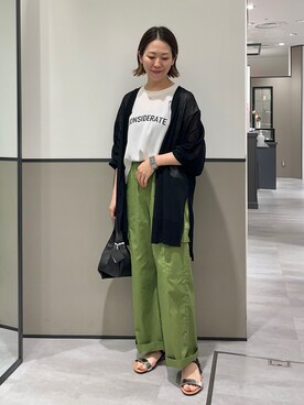 「YECCA VECCA（イェッカヴェッカ）のアイテム（カーディガン/ボレロ）」を使った、k..さん（レディース・157cm）の春コーディネート