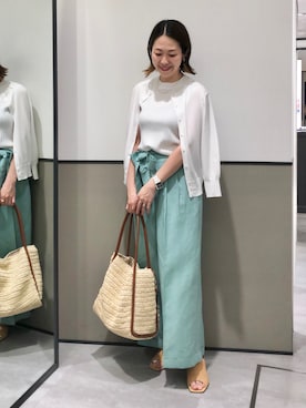 「YECCA VECCA（イェッカヴェッカ）のアイテム（カーディガン/ボレロ）」を使った、k..さん（レディース・157cm）の春コーディネート