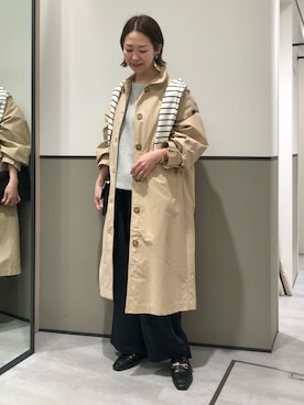 「YECCA VECCA（イェッカヴェッカ）のアイテム（ステンカラーコート）」を使った、k..さん（レディース・157cm）の冬コーディネート