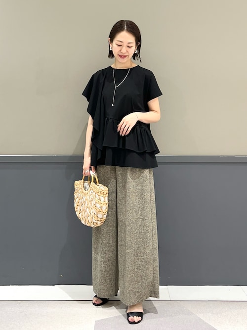 heve へイヴ　サテンガウチョパンツ　ワイドパンツ　未使用完売品　サイズ38 Drawer - ☆Heve へイヴ サテン ガウチョパンツ ブラック 38