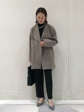 「ミドル丈コート」｜「アイテム（その他アウター）」を使った、k..さん（レディース・157cm）の冬コーディネート