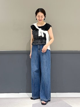 「アイテム（イヤリング）」を使った、k..さん（レディース・157cm）の夏コーディネート