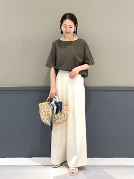 「白パンツ」｜k..さん（レディース・157cm）の夏コーディネート