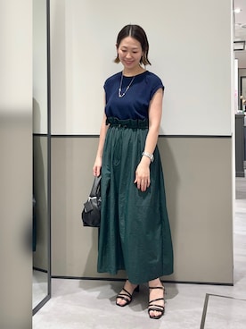 「ドッキングワンピ」｜「アイテム（アクセサリー）」を使った、k..さん（レディース・157cm）の夏コーディネート
