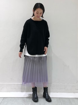 「YECCA VECCA（イェッカヴェッカ）のアイテム（スカート）」を使った、k..さん（レディース・157cm）の冬コーディネート