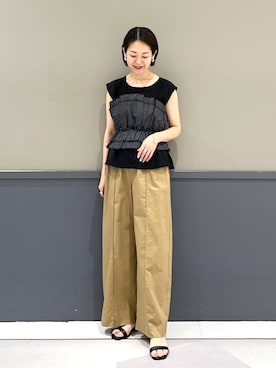 「YECCA VECCA（イェッカヴェッカ）のアイテム（パンツ）」を使った、k..さん（レディース・157cm）の夏コーディネート