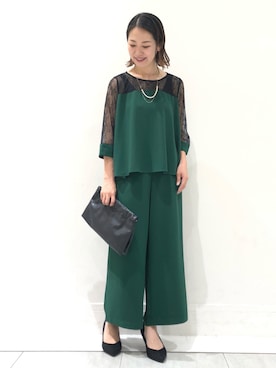「パーティースタイル」｜「アイテム（オールインワン・サロペット）」を使った、k..さん（レディース・156cm）の夏コーディネート