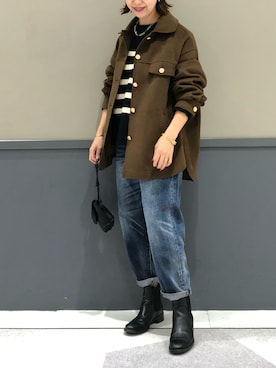 「Editt by YECCA VECCA（エディットバイイェッカヴェッカ）のアイテム（その他アウター）」を使った、k..さん（レディース・157cm）の秋コーディネート