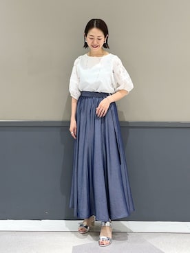 「YECCA VECCA（イェッカヴェッカ）のアイテム（スカート）」を使った、k..さん（レディース・157cm）の夏コーディネート