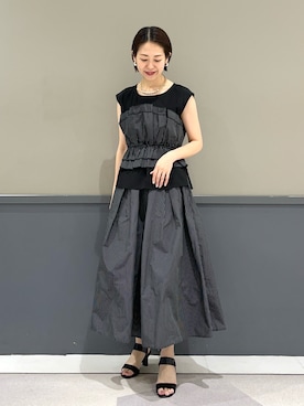 「YECCA VECCA（イェッカヴェッカ）のアイテム（スカート）」を使った、k..さん（レディース・157cm）の夏コーディネート