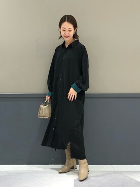 「Editt by YECCA VECCA（エディットバイイェッカヴェッカ）のアイテム（シャツワンピース）」を使った、k..さん（レディース・157cm）の秋コーディネート