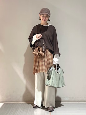 「Green　Parks（グリーンパークス）のアイテム（Tシャツ/カットソー）」を使った、k..さん（レディース・157cm）の秋コーディネート