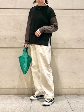 「ニットバッグ」｜k..さん（レディース・157cm）の冬コーディネート