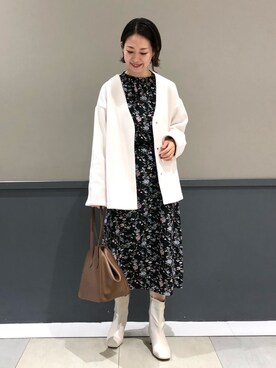 「コーディガン」｜「アイテム（その他アウター）」を使った、k..さん（レディース・156cm）の冬コーディネート