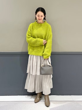 「YECCA VECCA（イェッカヴェッカ）のアイテム（スカート）」を使った、k..さん（レディース・157cm）の秋コーディネート