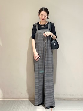 「Green　Parks（グリーンパークス）のワイドボストンバッグ（ボストンバッグ、ブラック系）」を使った、k..さん（レディース・157cm）の秋コーディネート