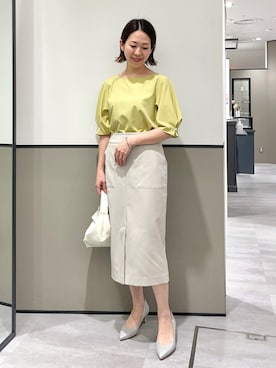 「袖ボリューム」｜「アイテム（パンプス）」を使った、k..さん（レディース・157cm）の夏コーディネート