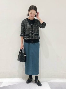 「YECCA VECCA（イェッカヴェッカ）のアイテム（カーディガン/ボレロ）」を使った、k..さん（レディース・157cm）の秋コーディネート