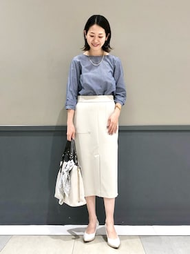「新生活」｜「アイテム（シャツ/ブラウス）」を使った、k..さん（レディース・157cm）の春コーディネート
