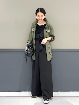 「アイテム（つなぎ/オールインワン）」を使った、k..さん（レディース・157cm）の夏コーディネート