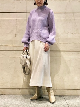 「YECCA VECCA（イェッカヴェッカ）のアイテム（スカート）」を使った、k..さん（レディース・157cm）の冬コーディネート