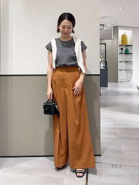 「YECCA VECCA（イェッカヴェッカ）のアイテム（カーディガン/ボレロ）」を使った、k..さん（レディース・157cm）の夏コーディネート