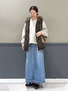 「YECCA VECCA（イェッカヴェッカ）のアイテム（アクセサリー）」を使った、k..さん（レディース・157cm）の秋コーディネート