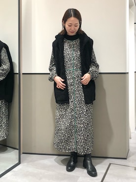 「Editt by YECCA VECCA（エディットバイイェッカヴェッカ）のアイテム（その他アウター）」を使った、k..さん（レディース・157cm）の冬コーディネート