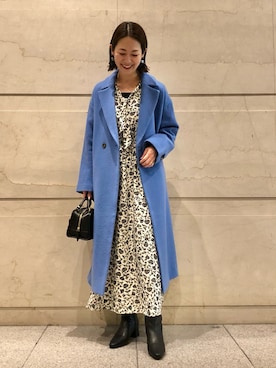 「カラーコート」｜「アイテム（ワンピース/ドレス）」を使った、k..さん（レディース・157cm）の冬コーディネート